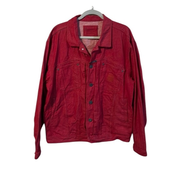 Marithe Francois Girbaud Other - Marithe Francois Girbaud Jacket Women Men Large Denim Jean Red Trucker XL